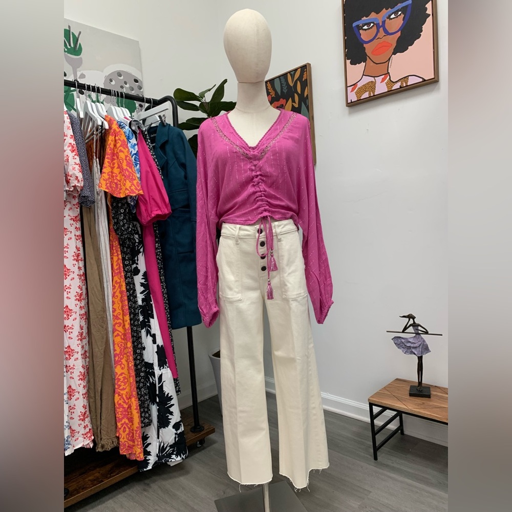 Z&L Europe Gloria Top - Fuchsia and Silver
